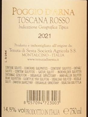Poggio d Arna Rosso di Toscana IGT 2021 